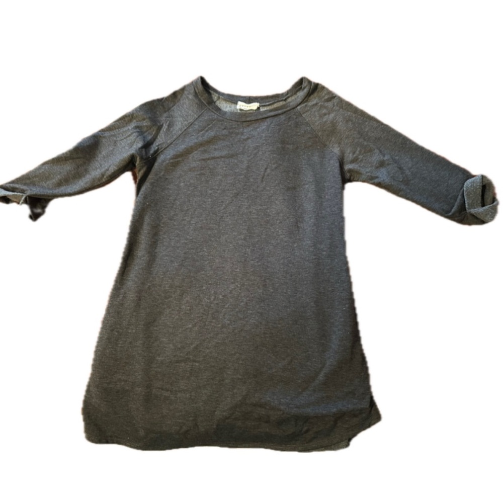 Gray charcoal fleece lined sweatshirt dress by DRESS UP-Love People Love Clothes